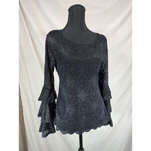 Haute Project Womens Blouse In Black Size Medium. Stunning Summer Blouse For...